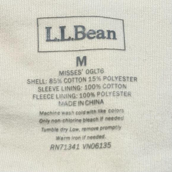 L.L.Bean Sherpa Lined Hoodie Jacket Women’s Size M Cream Cozy Casual Zip Pockets - Picture 5 of 9